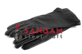 Black Leather Historical Gloves