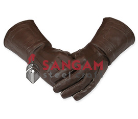 Brown Leather Historical Gloves