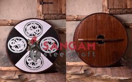 Viking Wooden Shield with Norse griffon motif