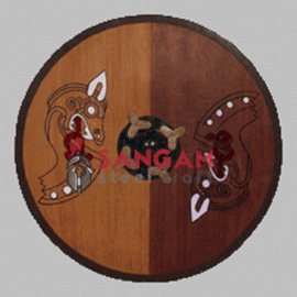 Viking Wooden Shield W/Horse