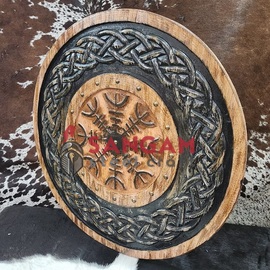Viking Round Carving Shield