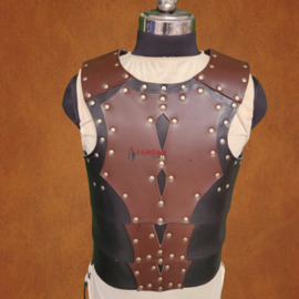 Genuine Leather Black Brown Armor - Medieval Body Armour - Leather Body Armour
